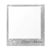 Silver Glitter Sparkle Metallic Kijk Notitieblok (Voorkant)