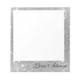 Silver Glitter Sparkle Metallic Kijk Notitieblok