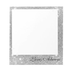 Silver Glitter Sparkle Metallic Kijk Notitieblok