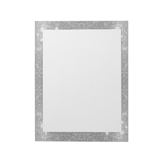 Silver Glitter Sparkle Metallic Kijk Notitieblok (Linkerzijde)