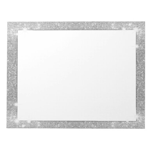 Silver Glitter Sparkle Metallic Kijk Notitieblok (Voorkant)