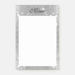 Silver Glitter Sparkle Metallic Kijk Post-it® Notes