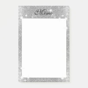Silver Glitter Sparkle Metallic Kijk Post-it® Notes
