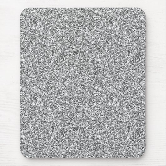 Silver Glitter Sparkle Metallic Muismat (Voorkant)
