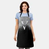 Silver Glitter Sparkle Monogram Black Girly Custom Schort (Gedragen)