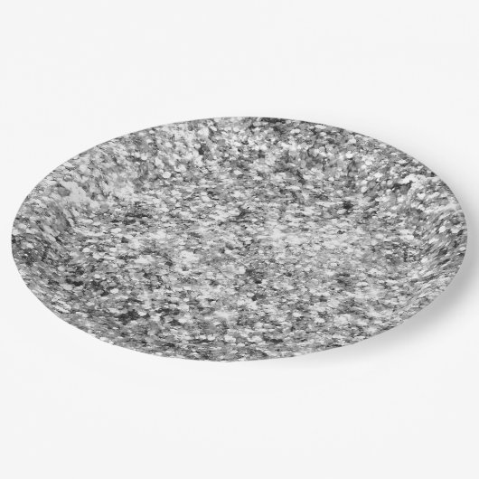 Silver Glitter Sparkle Papieren Bordje (Gekanteld)