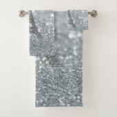 Silver Glitter Sparkle Paris Eiffel Tower Glam Bad Handdoek (Insitu)