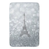 Silver Glitter Sparkle Paris Eiffel Tower Glam Badmat (Voorkant Verticaal)