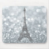 Silver Glitter Sparkle Paris Eiffel Tower Glam Muismat (Voorkant)