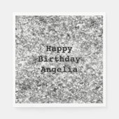 Silver Glitter Sparkle Servet (Voorkant)