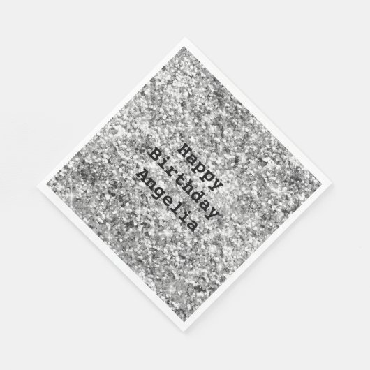 Silver Glitter Sparkle Servet (Hoek)