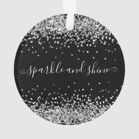 Silver Glitter Sparkle Shine Prettige feestdagen B Ornament (achterkant)