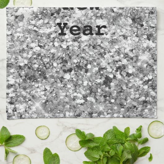 Silver Glitter Sparkle Theedoek (Gevouwen)