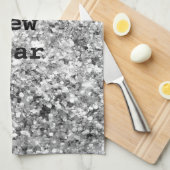 Silver Glitter Sparkle Theedoek (Quarter Fold)