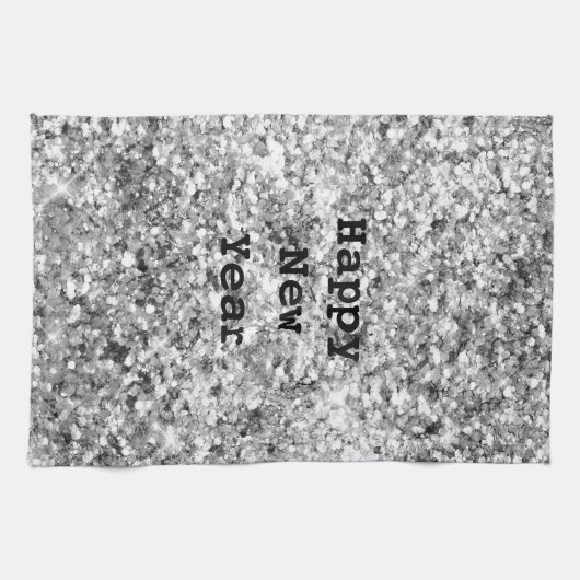 Silver Glitter Sparkle Theedoek (Horizontaal)