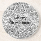 Silver Glitter Sparkle Zandsteen Onderzetter (Voorkant)