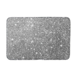 Silver Glitter Sparkles Badmat