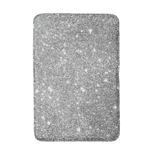 Silver Glitter Sparkles Badmat (Voorkant Verticaal)