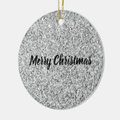 Silver glitter sparkles black white Personalize Keramisch Ornament (Links)