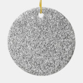 Silver glitter sparkles black white Personalize Keramisch Ornament (Achterkant)