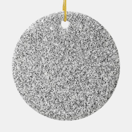 Silver glitter sparkles black white Personalize Keramisch Ornament (Achterkant)