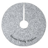 Silver glitter sparkles black white Personalize Kerstboom Rok (Voorkant)