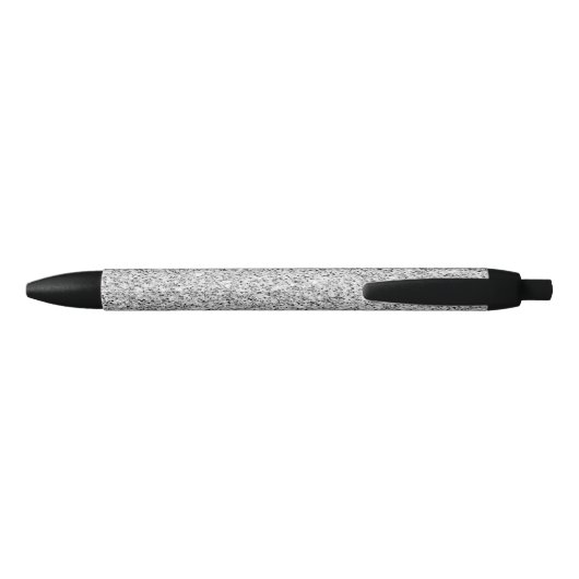 Silver glitter sparkles black white Personalize Zwarte Inkt Pen (Achterkant)