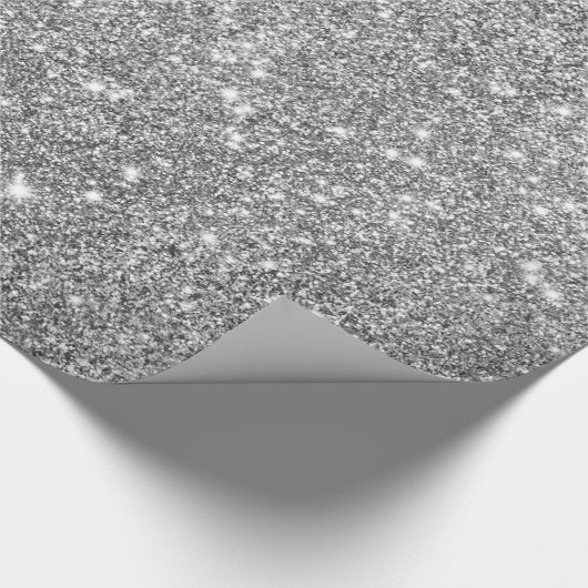 Silver Glitter Sparkles Cadeaupapier (Hoek)