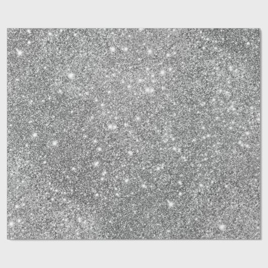 Silver Glitter Sparkles Cadeaupapier (Vlak)