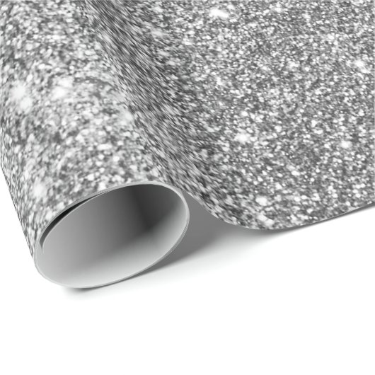 Silver Glitter Sparkles Cadeaupapier (Rol Hoek)