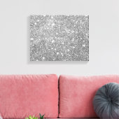 Silver Glitter Sparkles Canvas Afdruk (Insitu (Woonkamer))