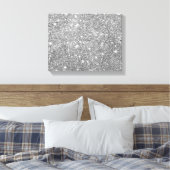 Silver Glitter Sparkles Canvas Afdruk (Insitu (Slaapkamer))