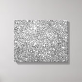 Silver Glitter Sparkles Canvas Afdruk (Voorkant)