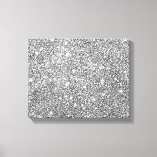 Silver Glitter Sparkles Canvas Afdruk