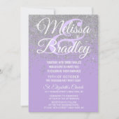 Silver Glitter Sparkles Dark Lavender Weddenschap Kaart (Voorkant)