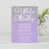 Silver Glitter Sparkles Dark Lavender Weddenschap Kaart (Staand voorkant)