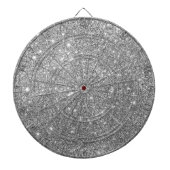 Silver Glitter Sparkles Dartbord (Voorkant)