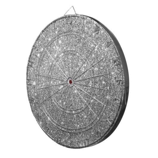 Silver Glitter Sparkles Dartbord (Voorkant Rechts)