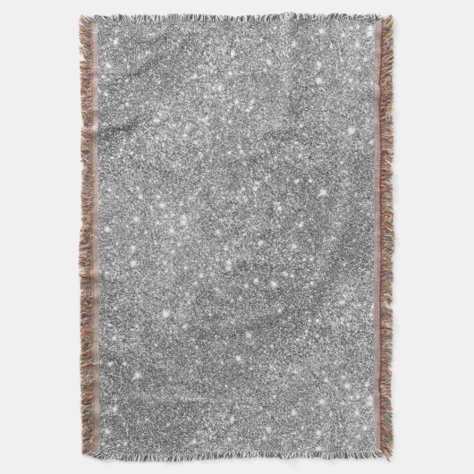 Silver Glitter Sparkles Deken (Voorkant Verticaal)