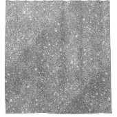 Silver Glitter Sparkles Douchegordijn (Voorkant)