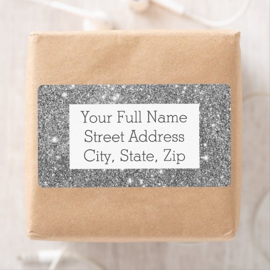 Silver Glitter Sparkles Etiket (Insitu)