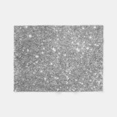Silver Glitter Sparkles Fleece Deken (Voorkant (Horizontaal))