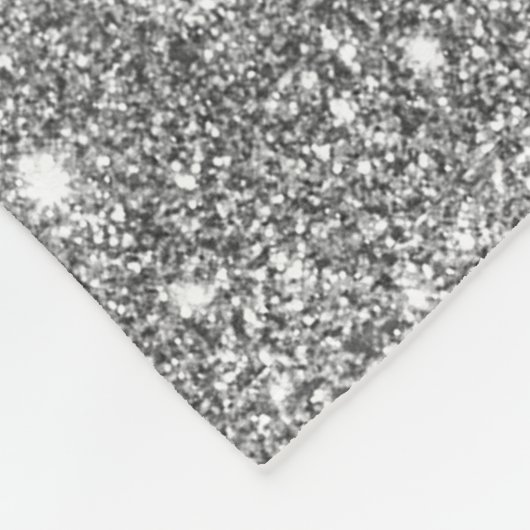 Silver Glitter Sparkles Fleece Deken (Hoek)