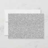 Silver Glitter Sparkles Floral Wedding RSVP Antwoo (Achterkant)