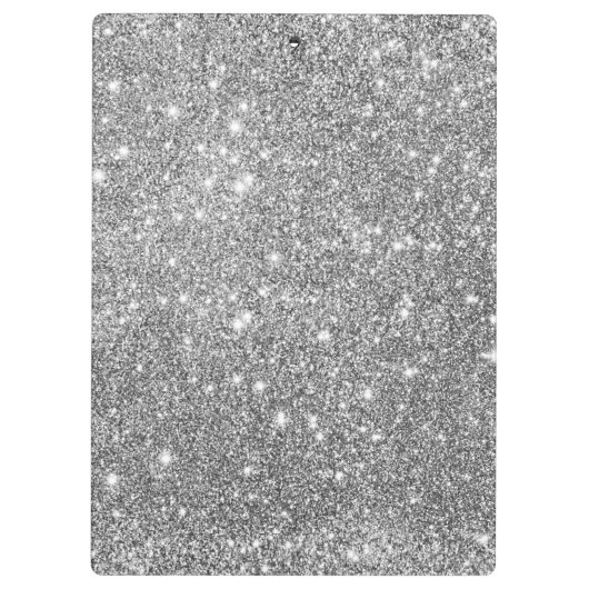 Silver Glitter Sparkles Klembord (Achterkant)