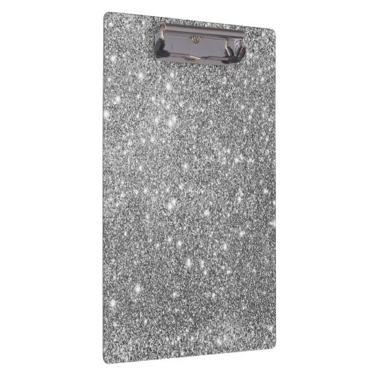 Silver Glitter Sparkles Klembord (Rechts)