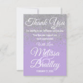 Silver Glitter Sparkles Lavendel Bedankt (Voorkant)