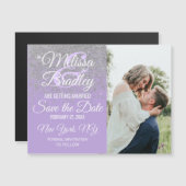 Silver Glitter Sparkles Lavender sparen de Datum (Voorkant / Achterkant)