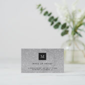 Silver Glitter Sparkles Moderne Chic Profile Card Visitekaartje (Staand voorkant)