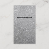 Silver Glitter Sparkles Moderne Chic Profile Card Visitekaartje (Achterkant)